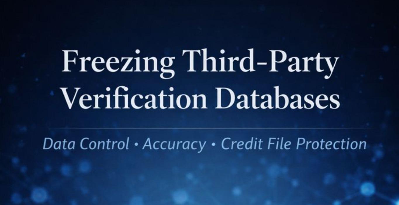 Freezing 3rd Party Verification Databases