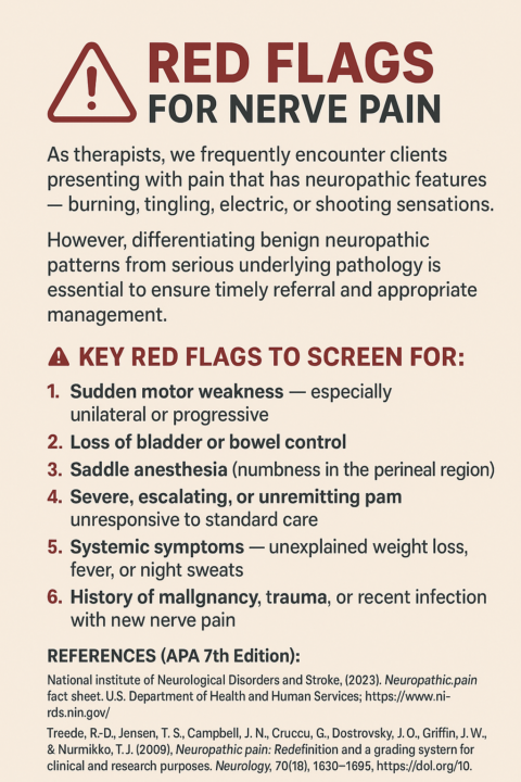 🧠 Recognising Red Flags for Nerve Pain in Clinical Practice 🚨