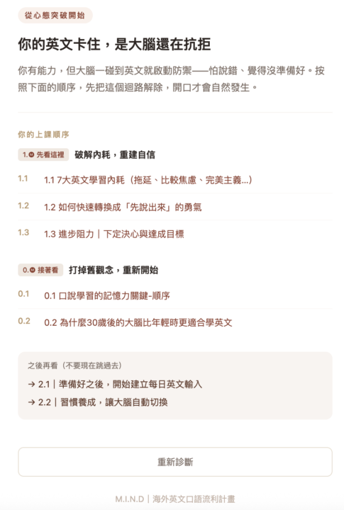 🔆M.I.N.D 2.0系統功能新增：MIND Step1檢測診斷器