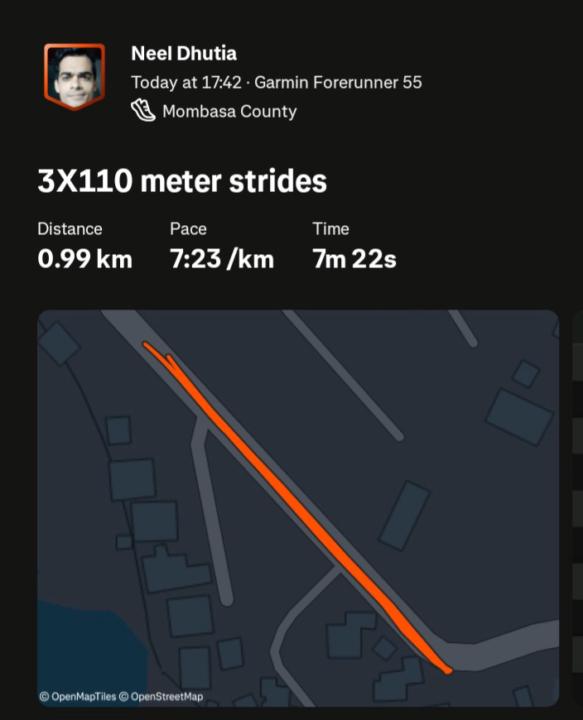 3X110 meters strides 