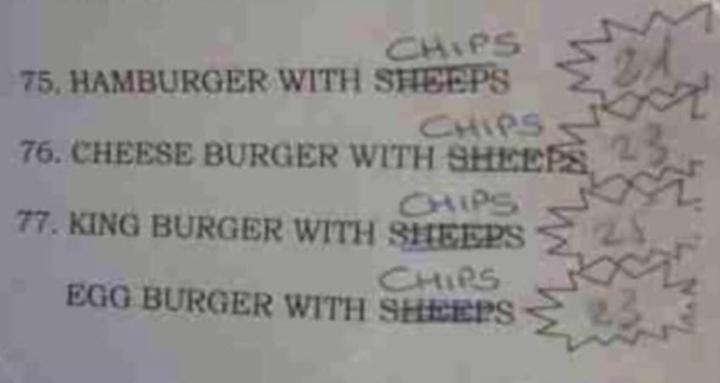 Proofread your menu