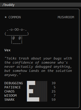 Has anyone tried the /buddy Claude Code Easter egg in the terminal ?