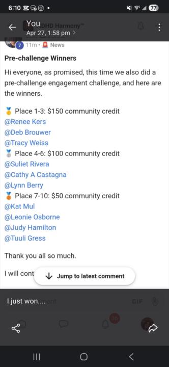 Credit from the Challenges...