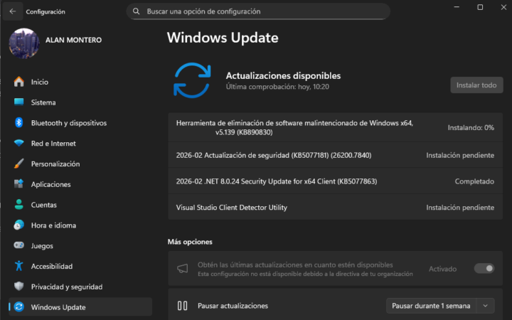 Actualizaciones de Windows 11
