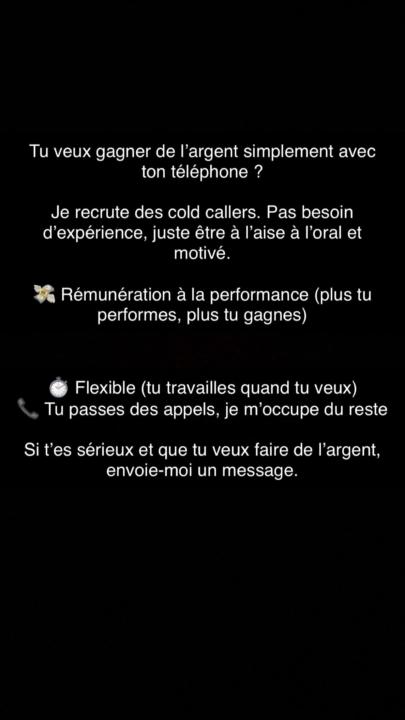 Cherche cold caller