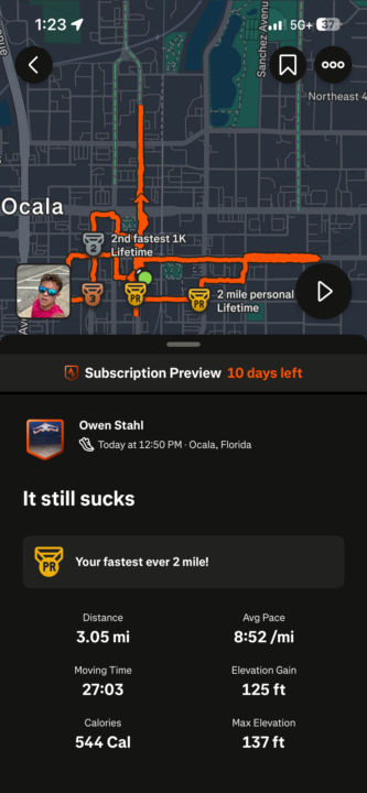 Run today 3 miles