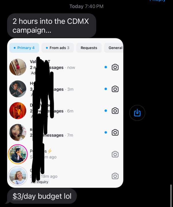 One IG ad to fill your inbox with women