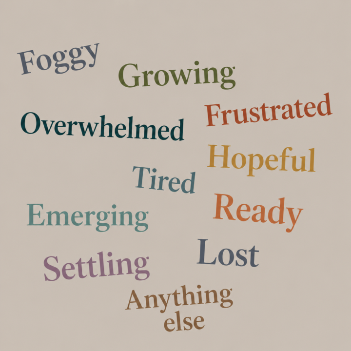 What's one word for where you're at right now?