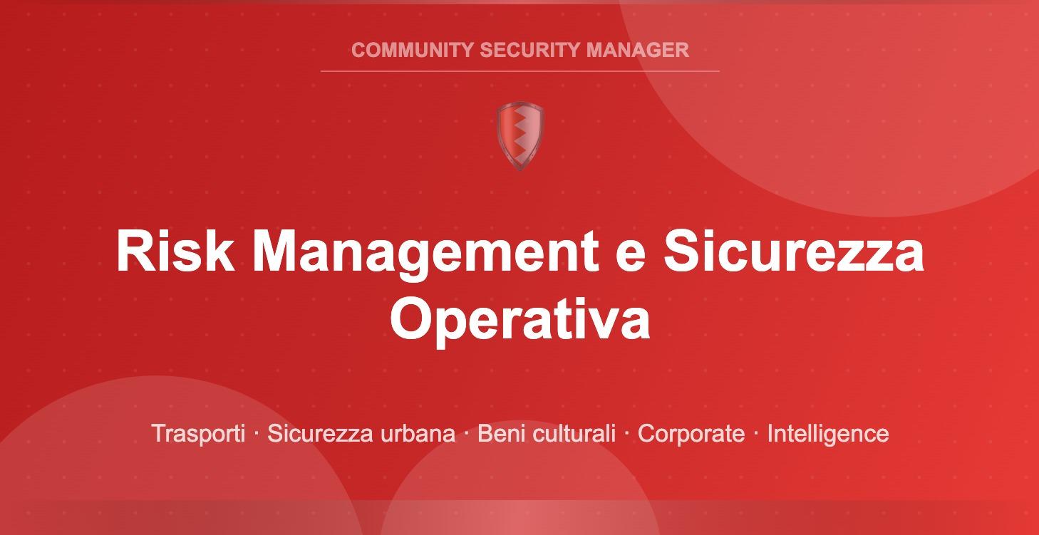 Risk management e sicurezza operativa