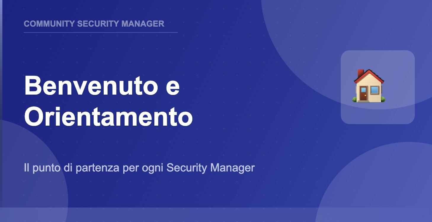 Benvenuto e orientamento