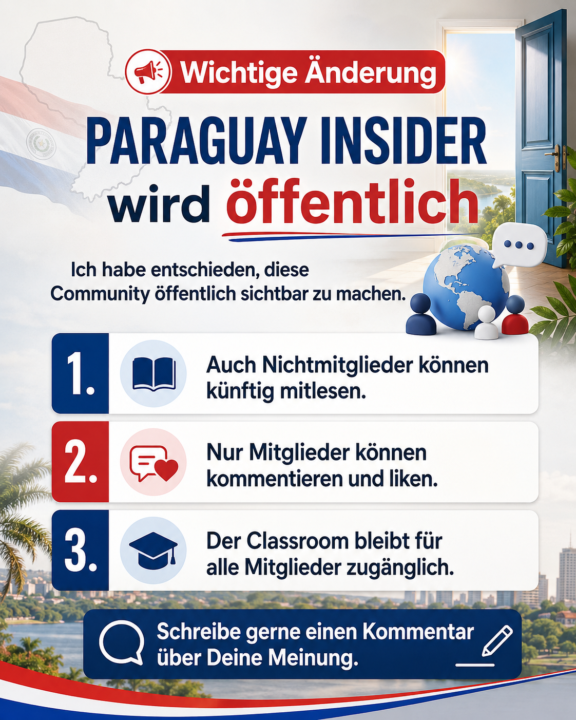 Wichtige Änderung: PARAGUAY INSIDER wird öffentlich