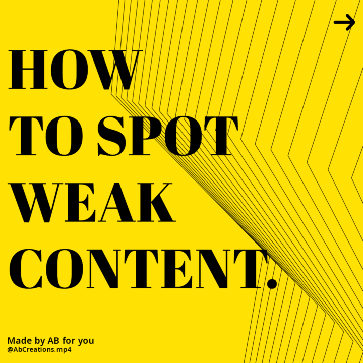 Read this if you think something is OFF with your content