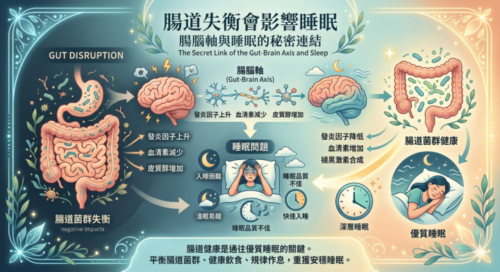 【睡眠調理】【聰明飲食】腸道不好會影響睡眠，最後造成腦霧？！ 