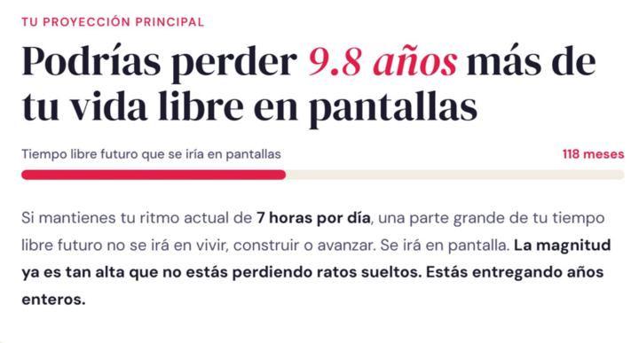 Dia 5: Tiempo en pantalla y calculadora de vida.