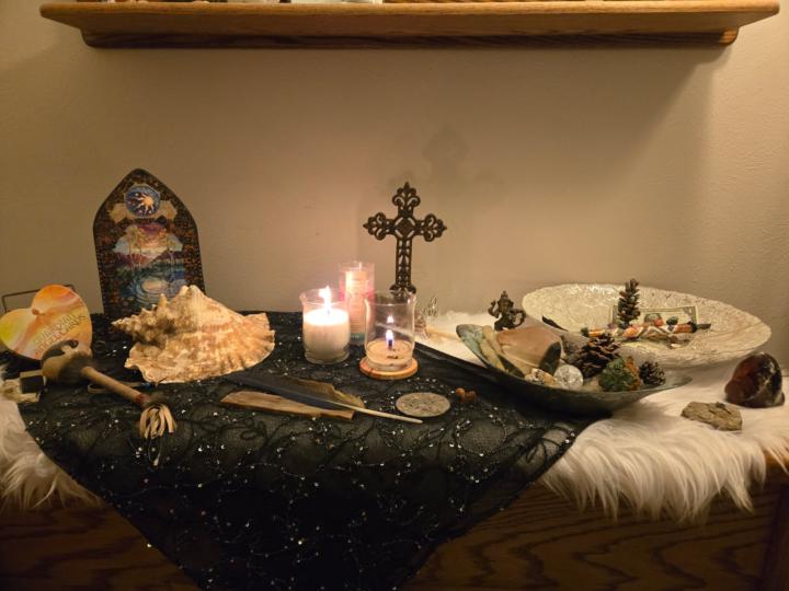 Sharing a photo of one of my bigger altar spaces. Looking forward to seeing everyone tomorrow.
