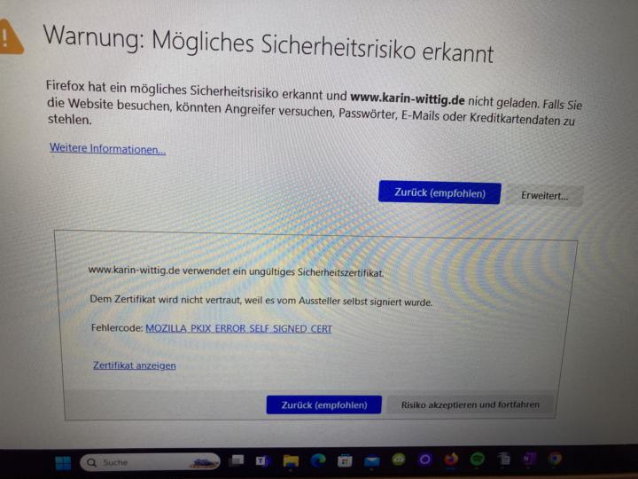 Website als nicht sicher eingestuft?