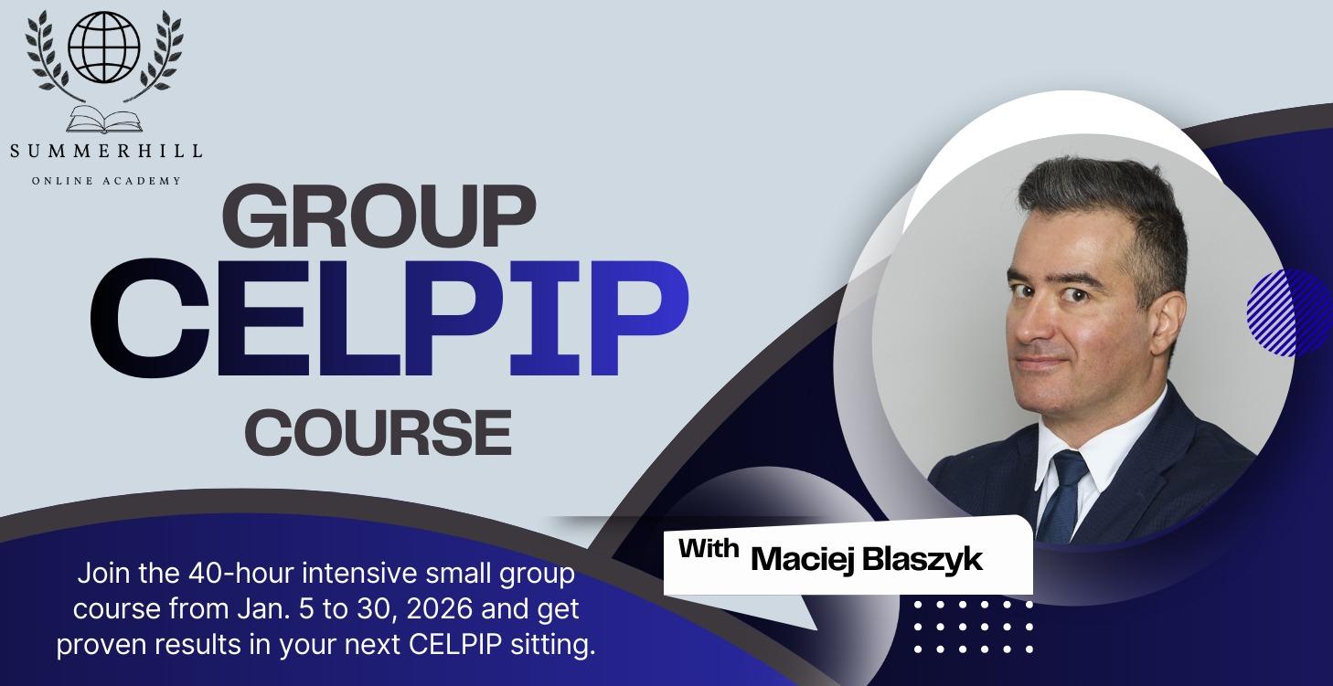 Jan 5-30, 2026 Small Group CELPIP Course