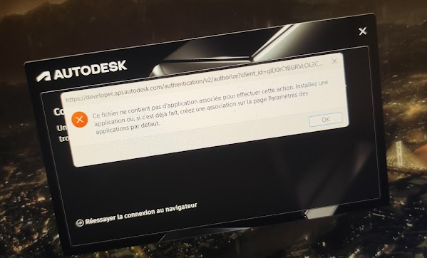 Souci de connexion Autodesk via Revit
