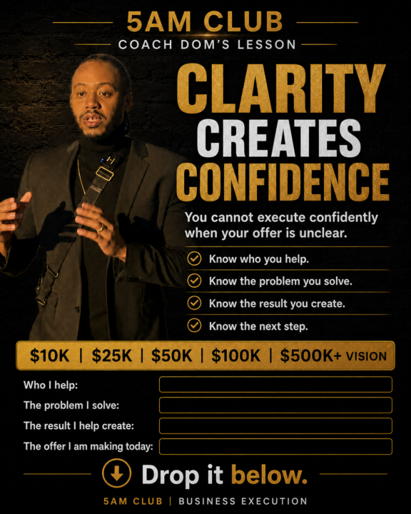 COACH DOM’S LESSON: CLARITY CREATES CONFIDENCE