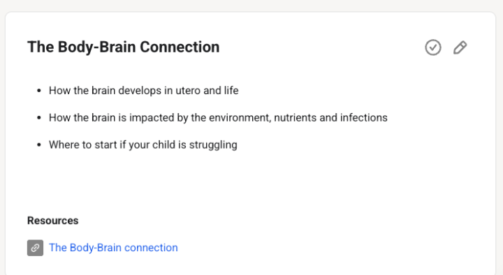 New Training uploaded under the "Body Brain Connection" Tab