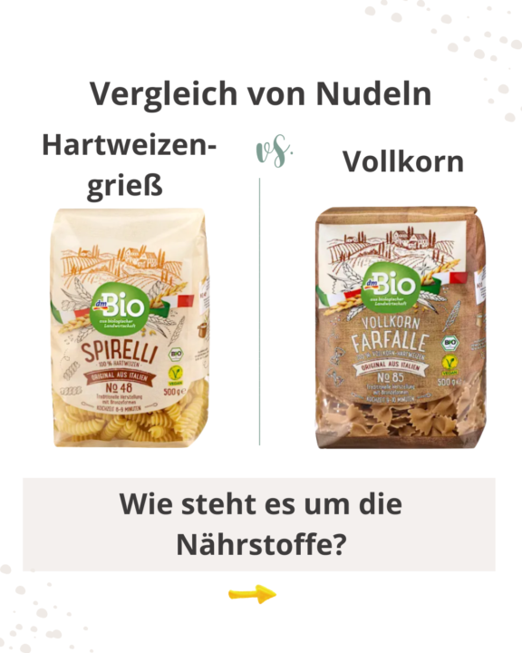 🍝 Nudeln im Nährstoffvergleich – Hartweizen vs. Vollkorn