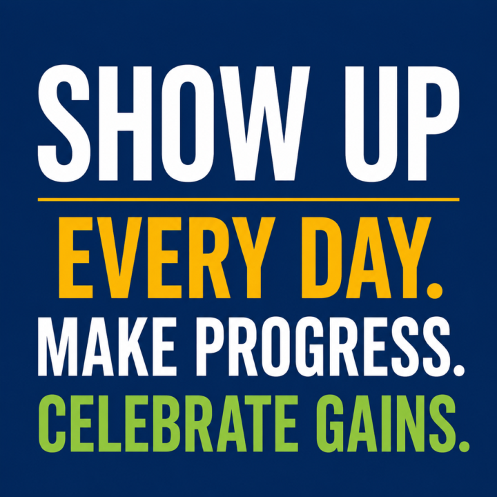 Show Up. Take Action. Create Gains. 