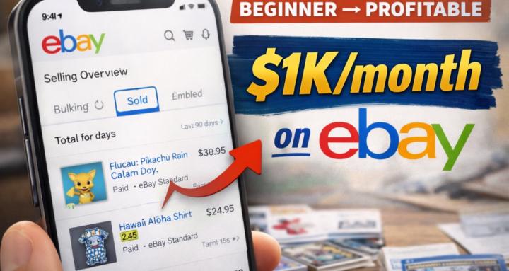 eBay Reselling: $1k/mo