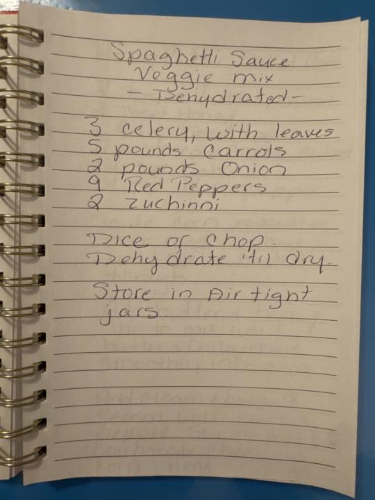 Spaghetti sauce, veggie mix