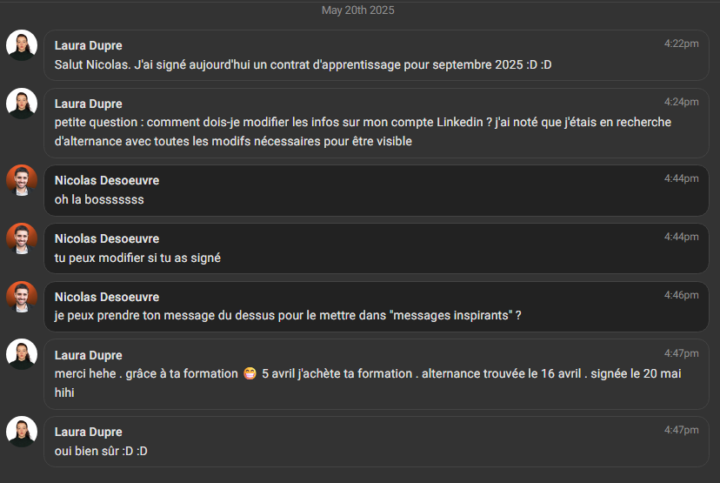 Une alternance en à peine 3 semaines pour Laura 🚀