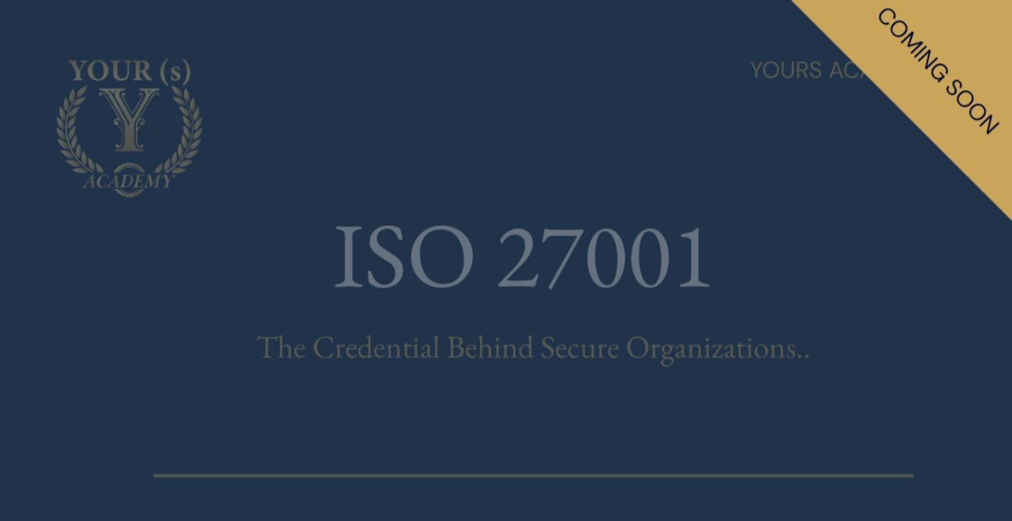 ISO 27001 Lead Implementer - Coming Soon