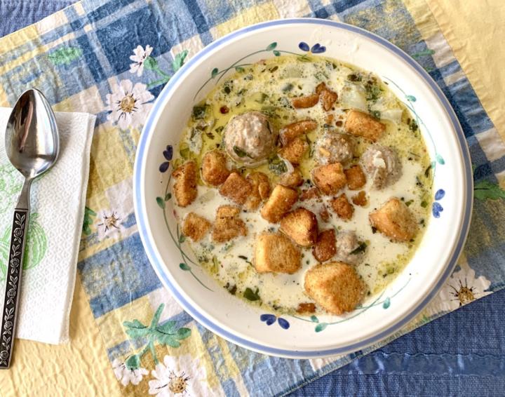 Down-home Potato Soup With Meatballs