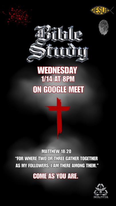 Bible Study 1/14 @8PM