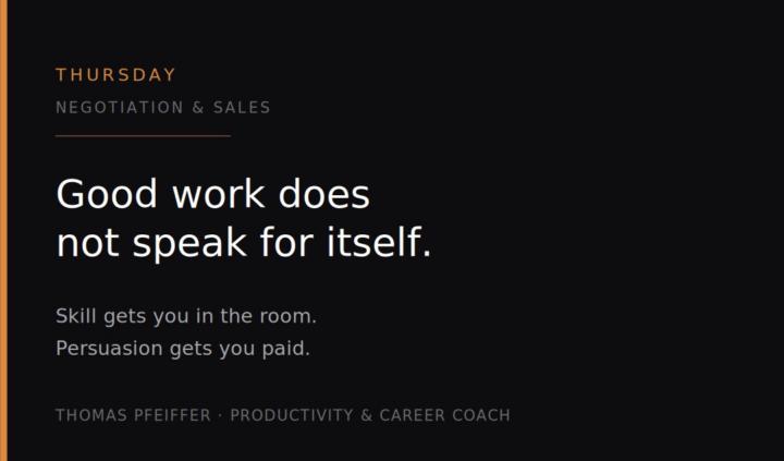 THURSDAY — Negotiation & Sales