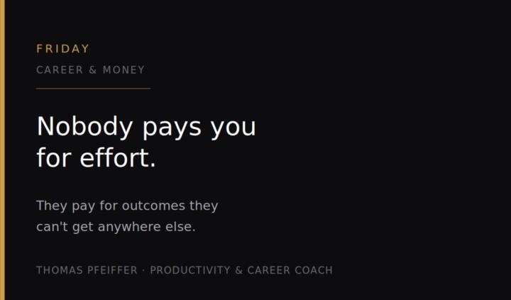 FRIDAY — Career & Money