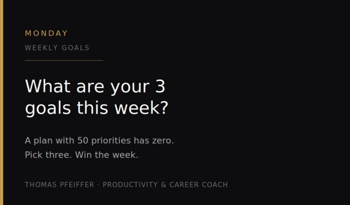 MONDAY — Weekly Goals