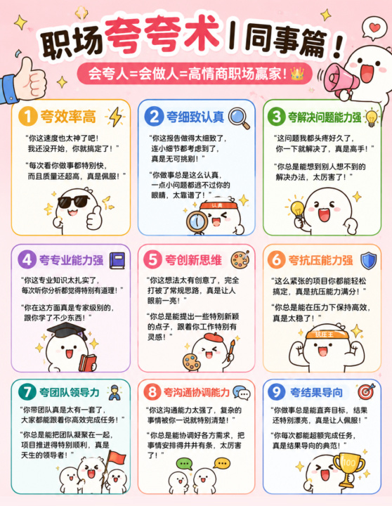 职场夸夸术｜同事篇成为高情商职场赢家🔥
