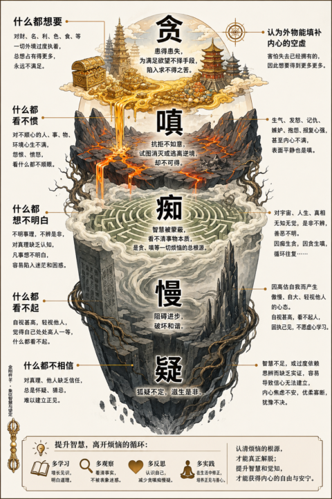 看见内心，才能走出烦恼  所有烦恼，都有根源；所有成长，都始于觉察。