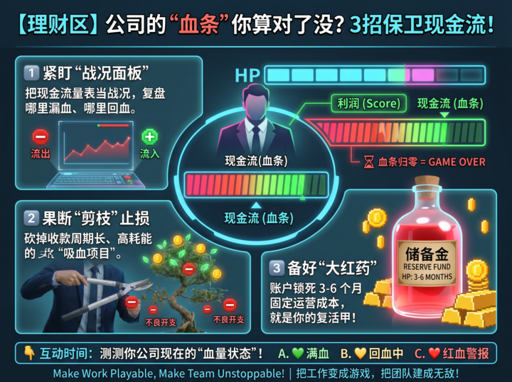 公司的“血条”你算对了没？3招保卫现金流！