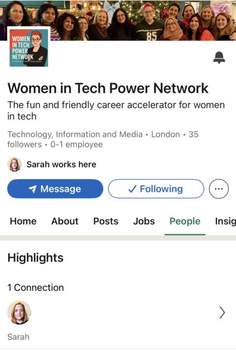 LinkedIn page connection 