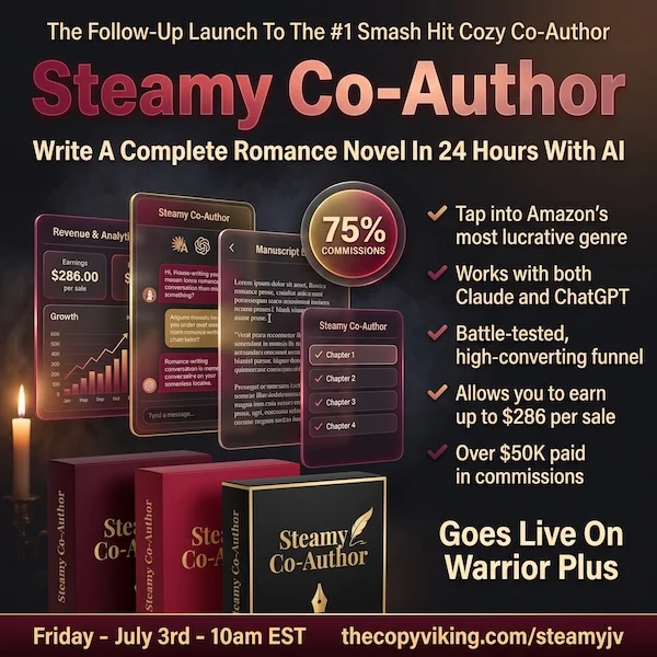 Steamy Co-Author - Get The Same Three-File AI System I Used To Write A Bestselling Dark Romance Series Over A Weekend