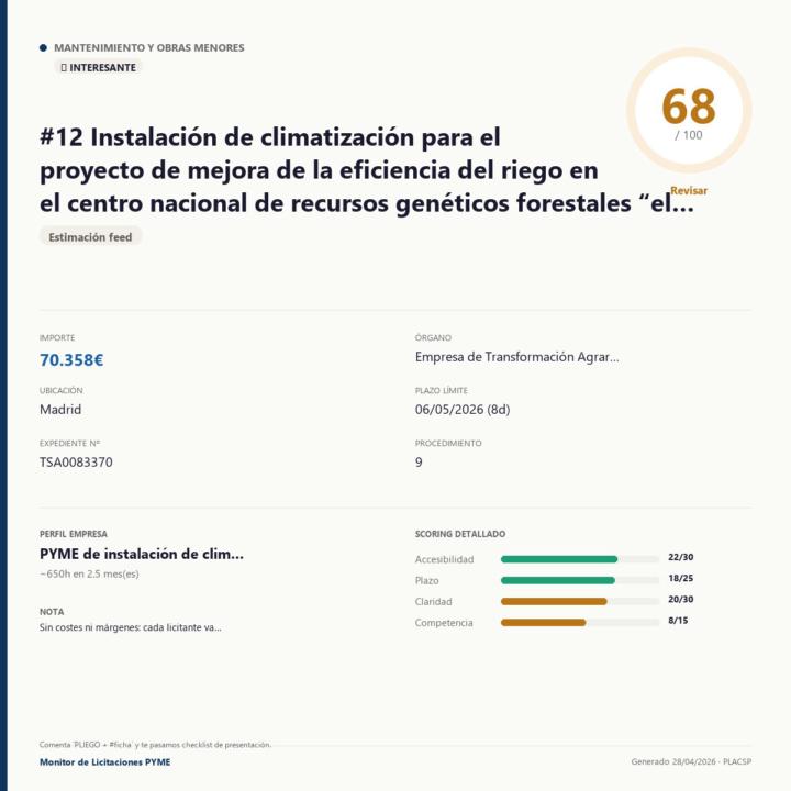 📋Instalación de climatización para el proyecto de mejora de la eficiencia del riego en el centro nacional de recursos genéticos forestales “el Serranillo” en Guadalajara en el marco del PRTR.