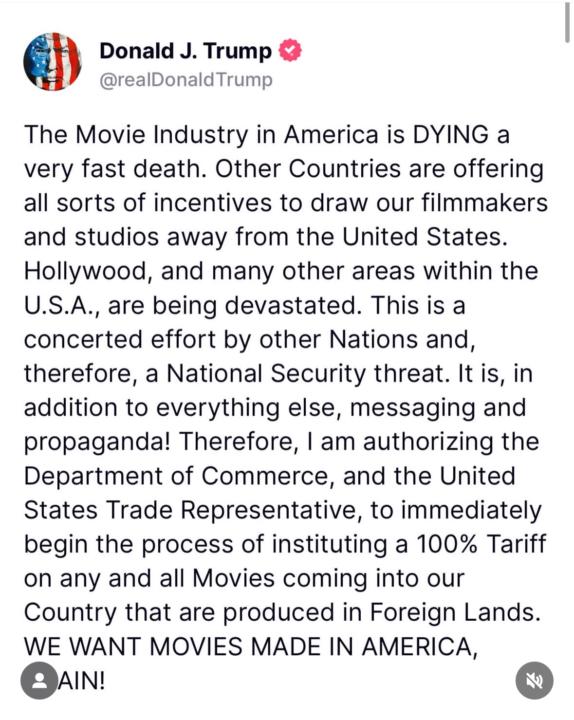Tariffs for imported films?