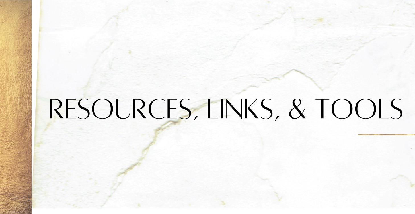 Resources, Links, & Tools