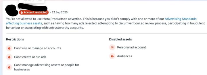 Facebook Account Restricted