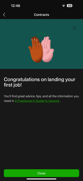 Alhumdulilah closed very first client on Upwork 