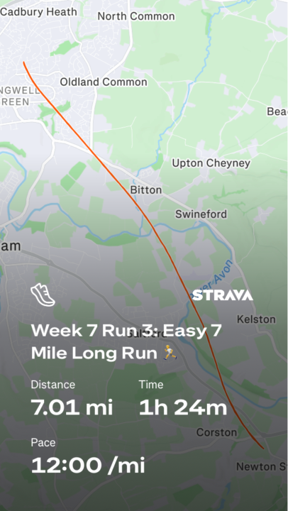 Week 7 Run 3: Easy 7 Mile Long Run