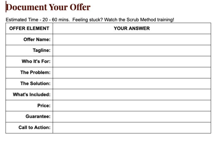  Post Your SCRUBBED Offer