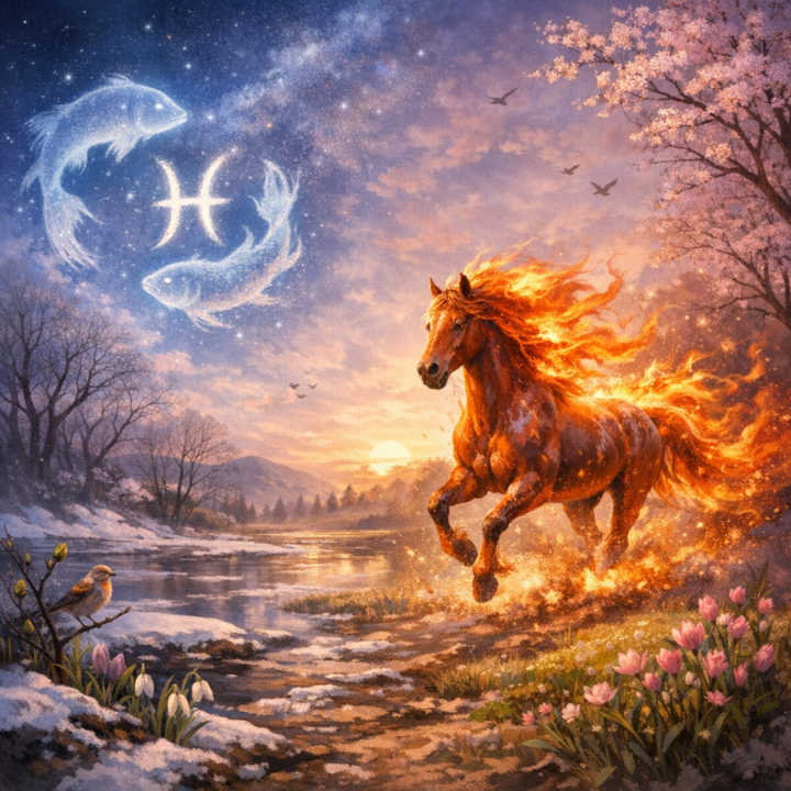 🌊♓🔥🐎 Season. The Fire Horse. The slow return of spring 🌊♓🔥🐎
