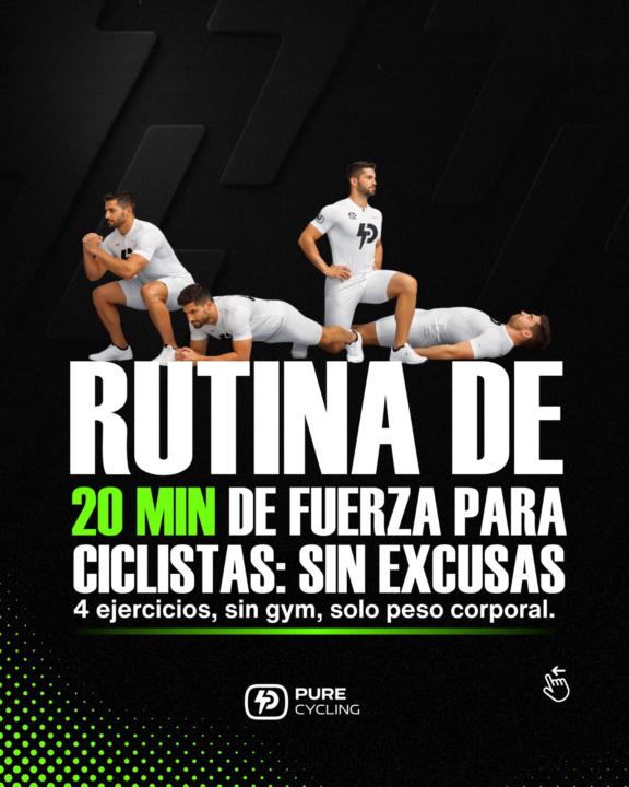 Rutina de 20 min de fuerza para ciclistas: sin excusas 🚴‍♂️