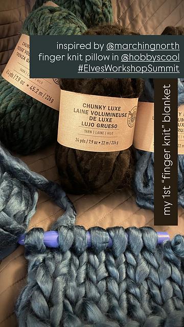 Finger Knitting, Blanket Time!